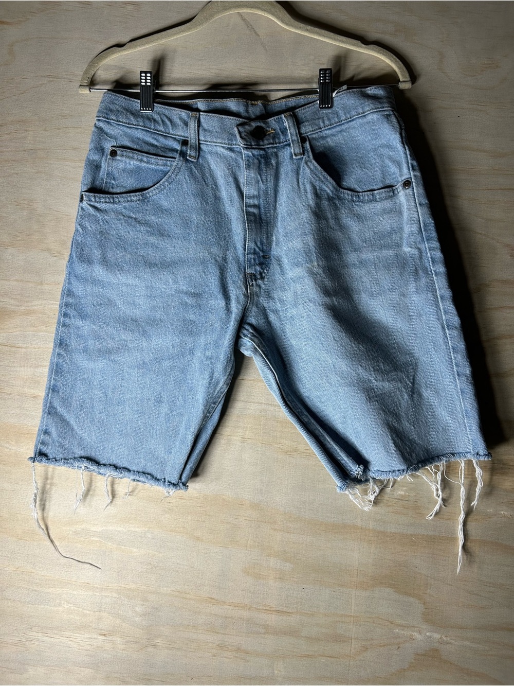Wrangler Light Blue Cut-Off Denim Shorts